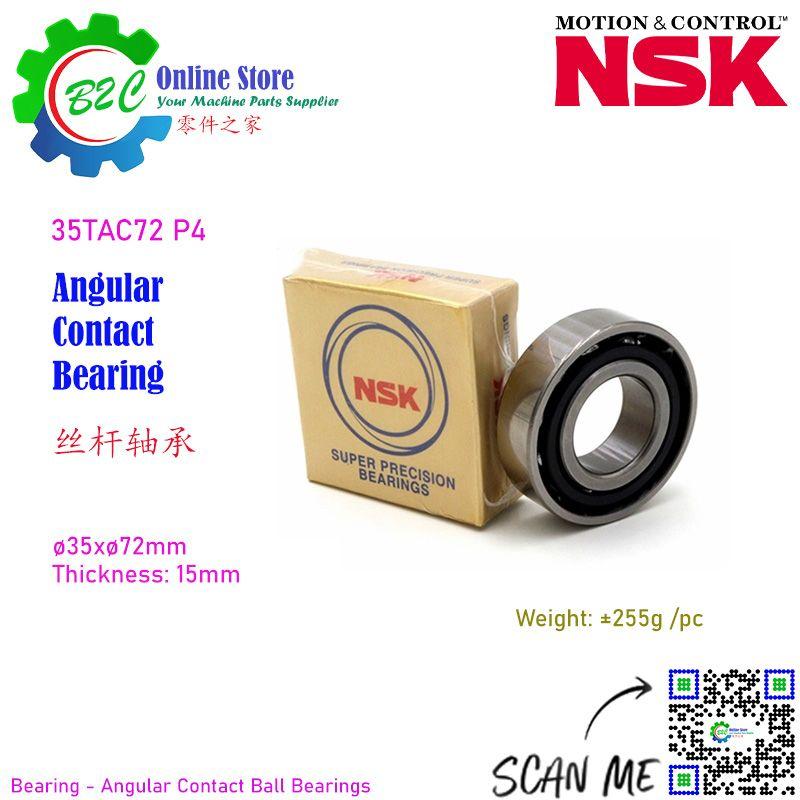 NSK 35TAC72 Angular Contact Thrust Ball Bearing CNC Machining Center Ballscrew Support Super Precision Bearings 加工中心丝杆螺杆轴承