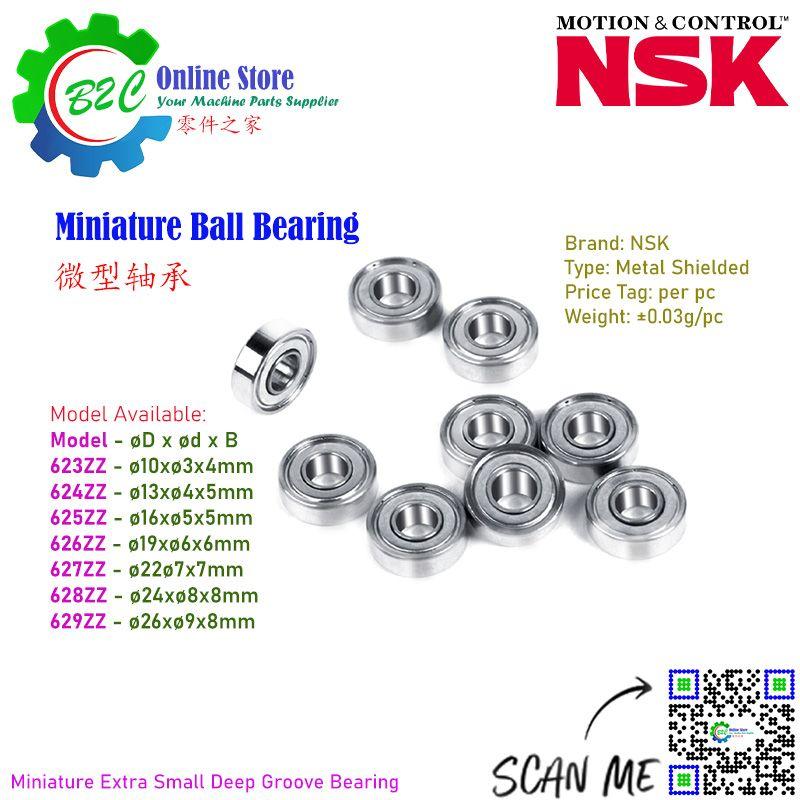NSK 623 624 625 626 627 628 629 ZZ Miniature Extra Small Deep Groove Ball Bearing High Quality Bearings 微型 深沟球 轴承