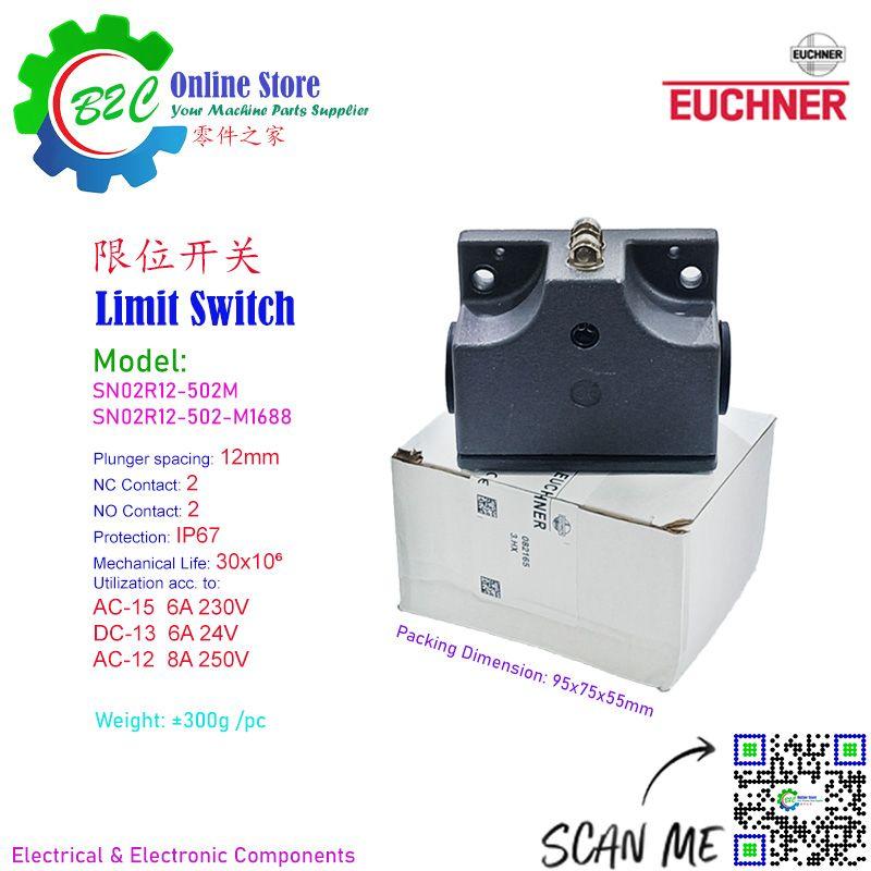Euchner SN02R12-502-M SN02R12-502-M1688 Multi Roller Plunger Travel Limit Switch Switches Machine Machining centre 安士能 限位 行程 开关 铣床 机台 机械 保护 加工中心