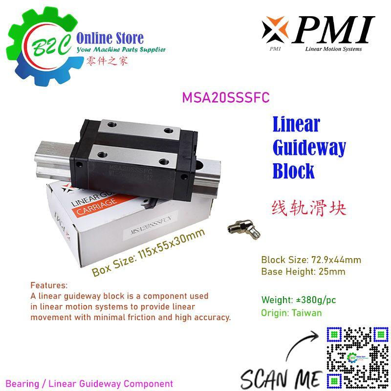 PMI MSA20SSSFC Linear Guideway Carriage / Taiwan MSA20S Guide Way Block Machine Axis motion systems 台湾 银泰 线轨 滑块